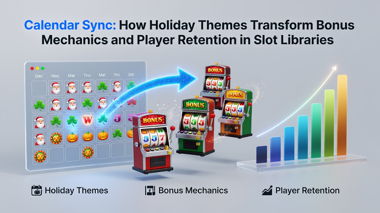 Mobile slot screen showing seasonal bonus meter filling during a holiday event with player retention indicators