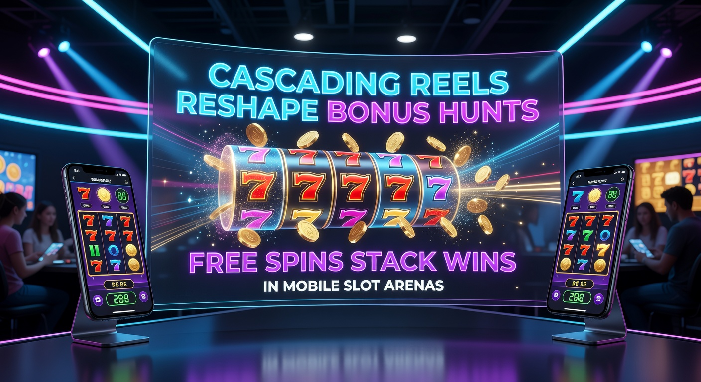 Close-up of free spins bonus round with stacked multipliers from cascading wins on a smartphone display