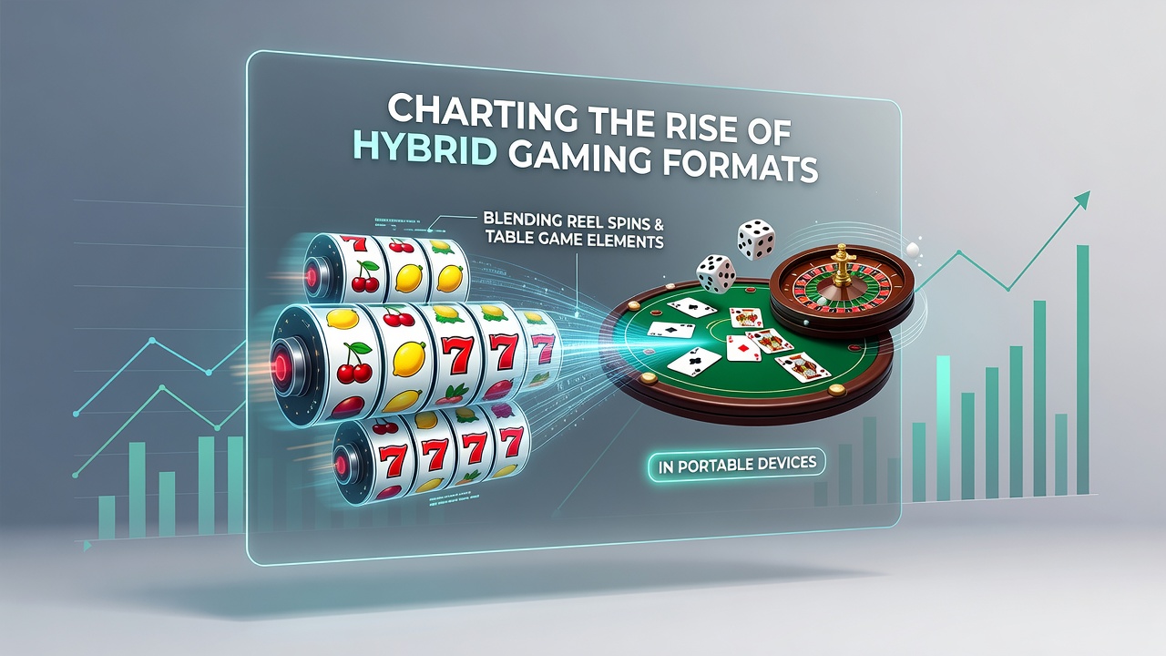 Close-up of hybrid game screen showing integrated reel and table elements on a smartphone