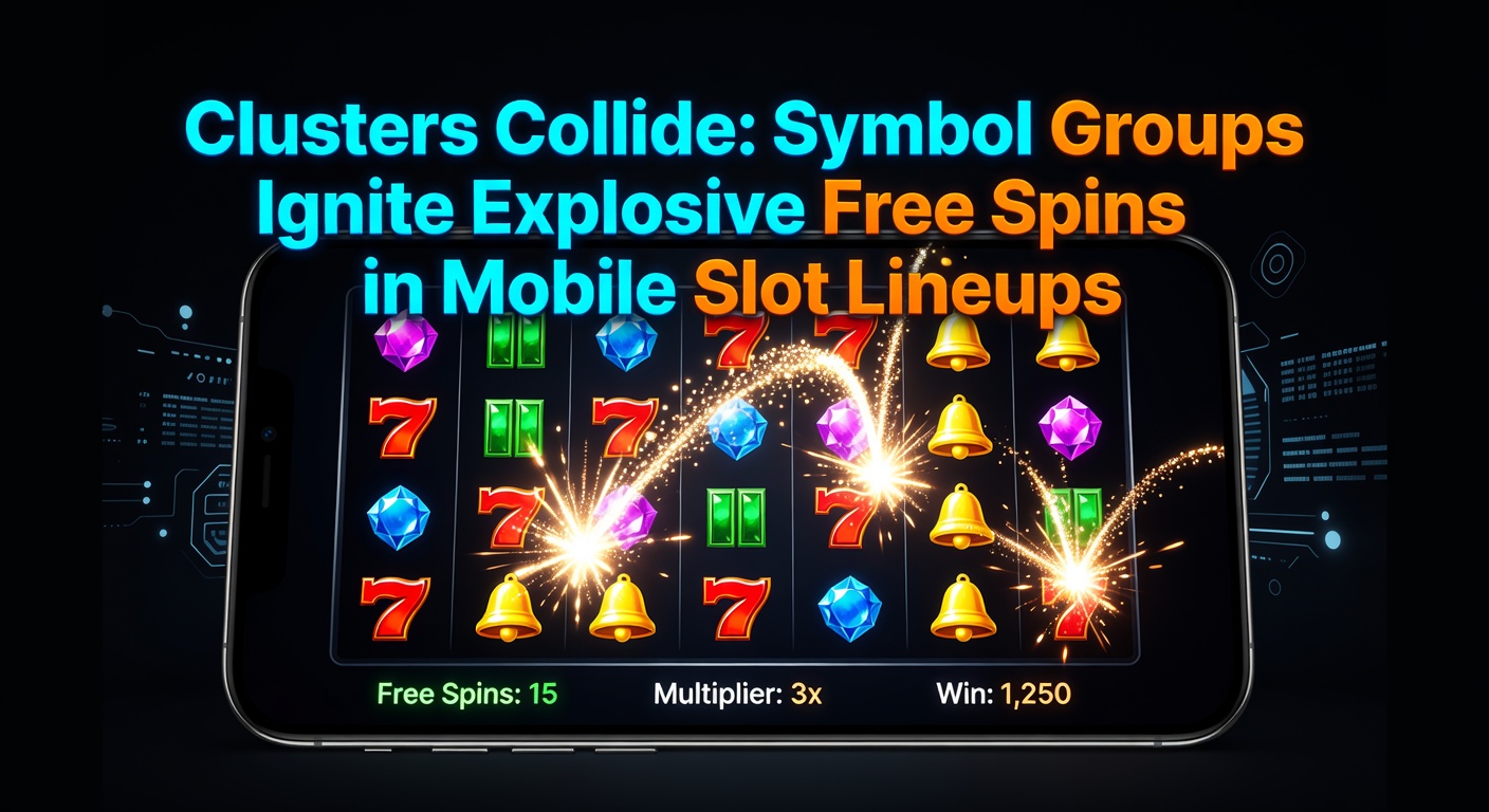 Mobile slot interface displaying cascading clusters and free spin counters during a bonus round