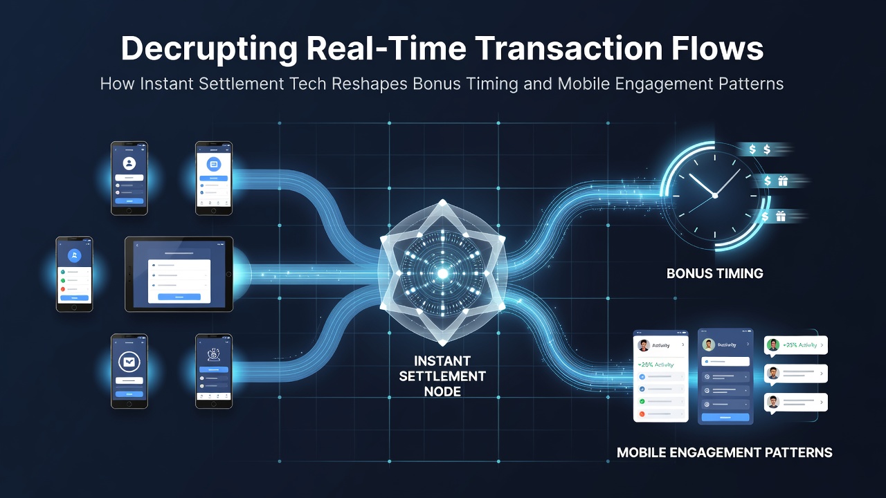 Diagram showing real-time transaction flows between payment processors and mobile gaming platforms with highlighted settlement points