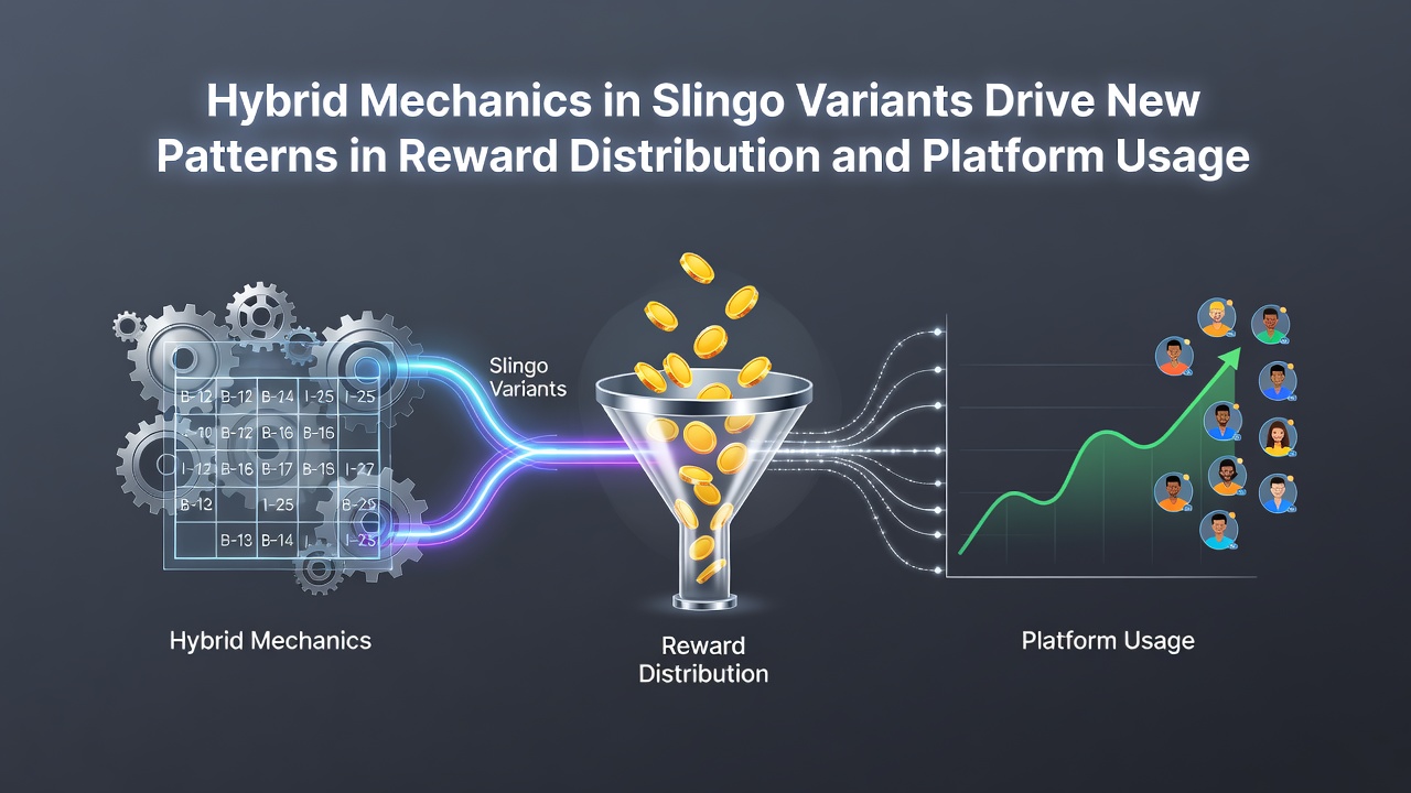 Graph displaying reward distribution curves for hybrid Slingo games versus traditional slots across multiple platforms