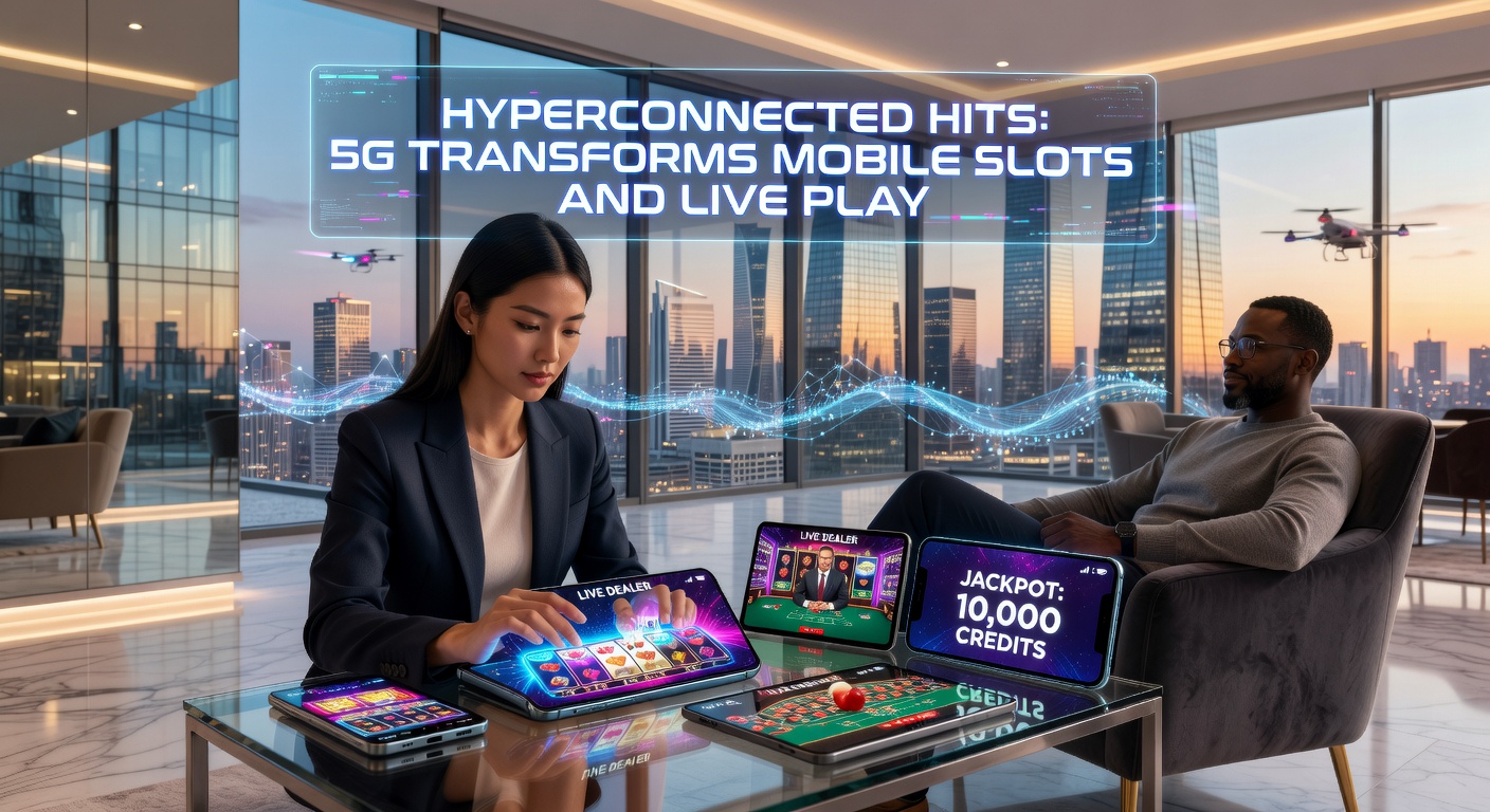 Live dealer table streamed in ultra-HD via 5G, with multiple camera angles, chat overlays, and mobile slot feeds running side-by-side on a smartphone