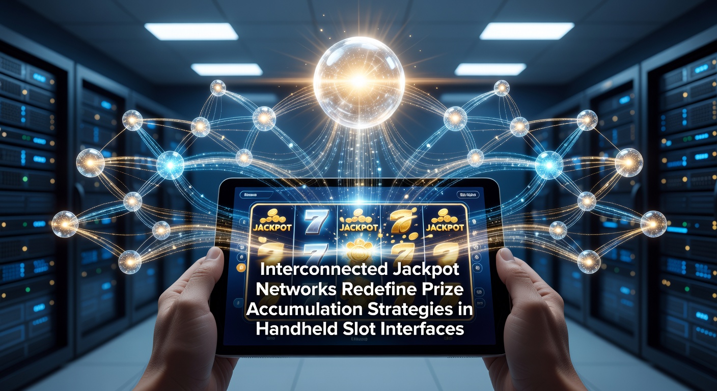 Illustration of interconnected jackpot networks linking multiple mobile slot devices