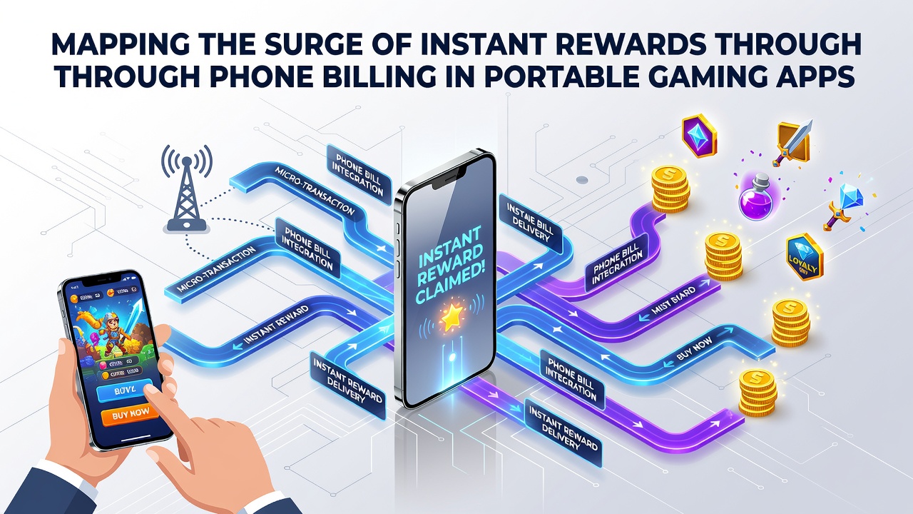 Mobile device screen showing instant reward confirmation after phone billing transaction in a gaming app