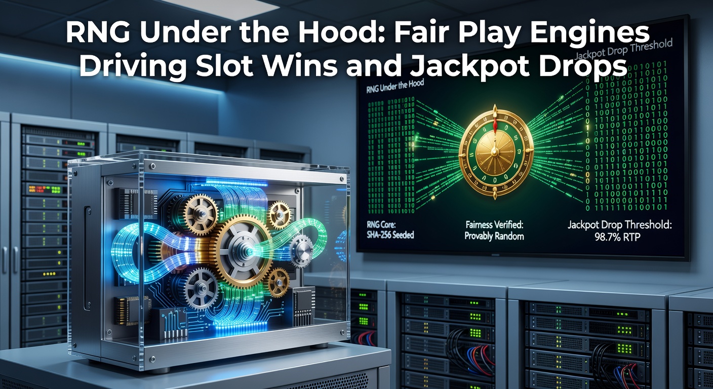 Infographic illustrating RNG cycle from seed input to reel outcomes and jackpot probability calculations