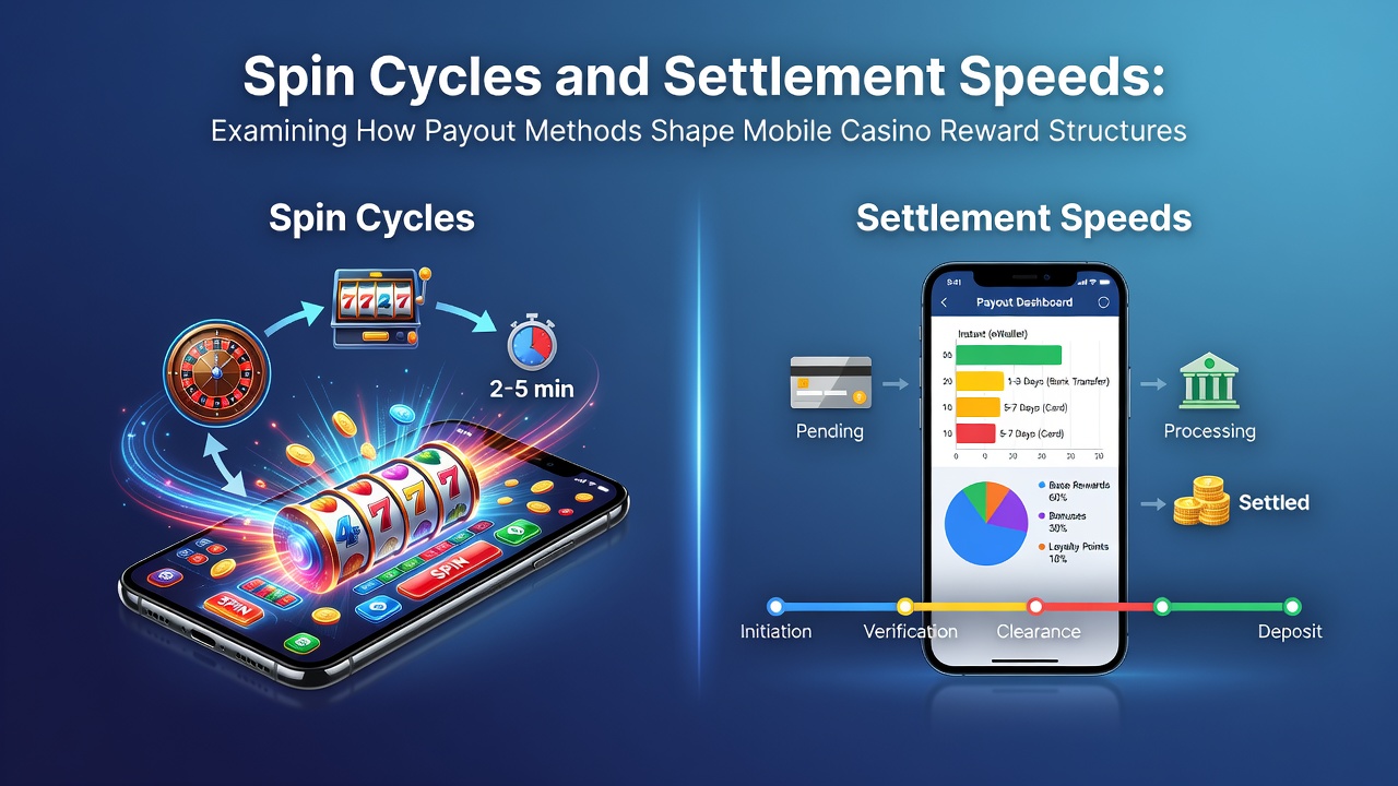 Mobile casino interface showing spinning reels alongside payment settlement options on a smartphone screen