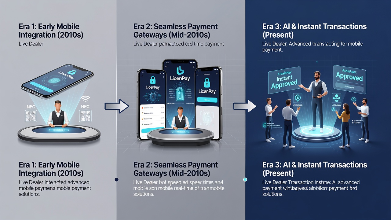 Mobile payment integration example in a live dealer casino environment