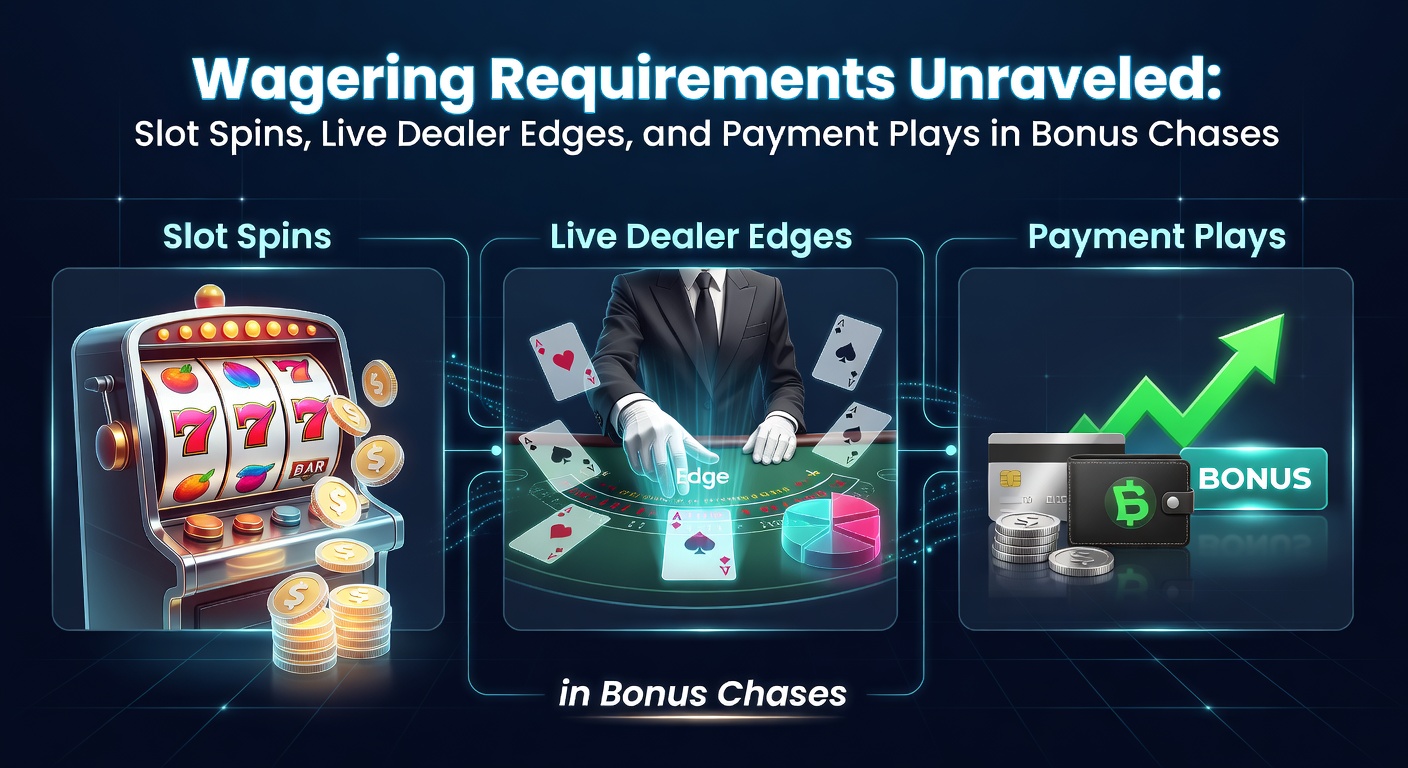 Visual breakdown of wagering requirement charts showing slot contributions versus live dealer percentages in online casino bonuses